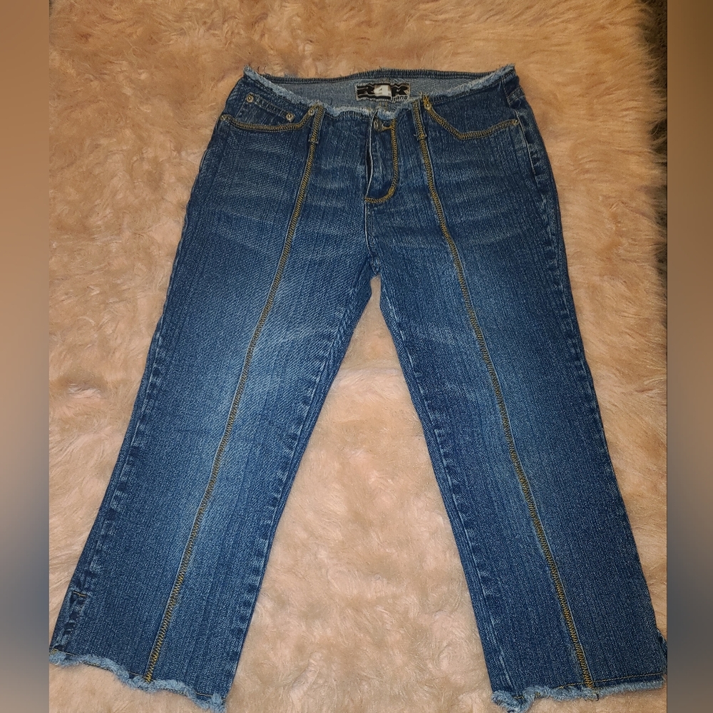 Low rise Y2K r4r rave Capri jeans